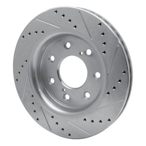 Ford F-150 Brake Rotor (1) - Front Left - R1 Concepts - Drilled & Slotted - Silver - `10-`14